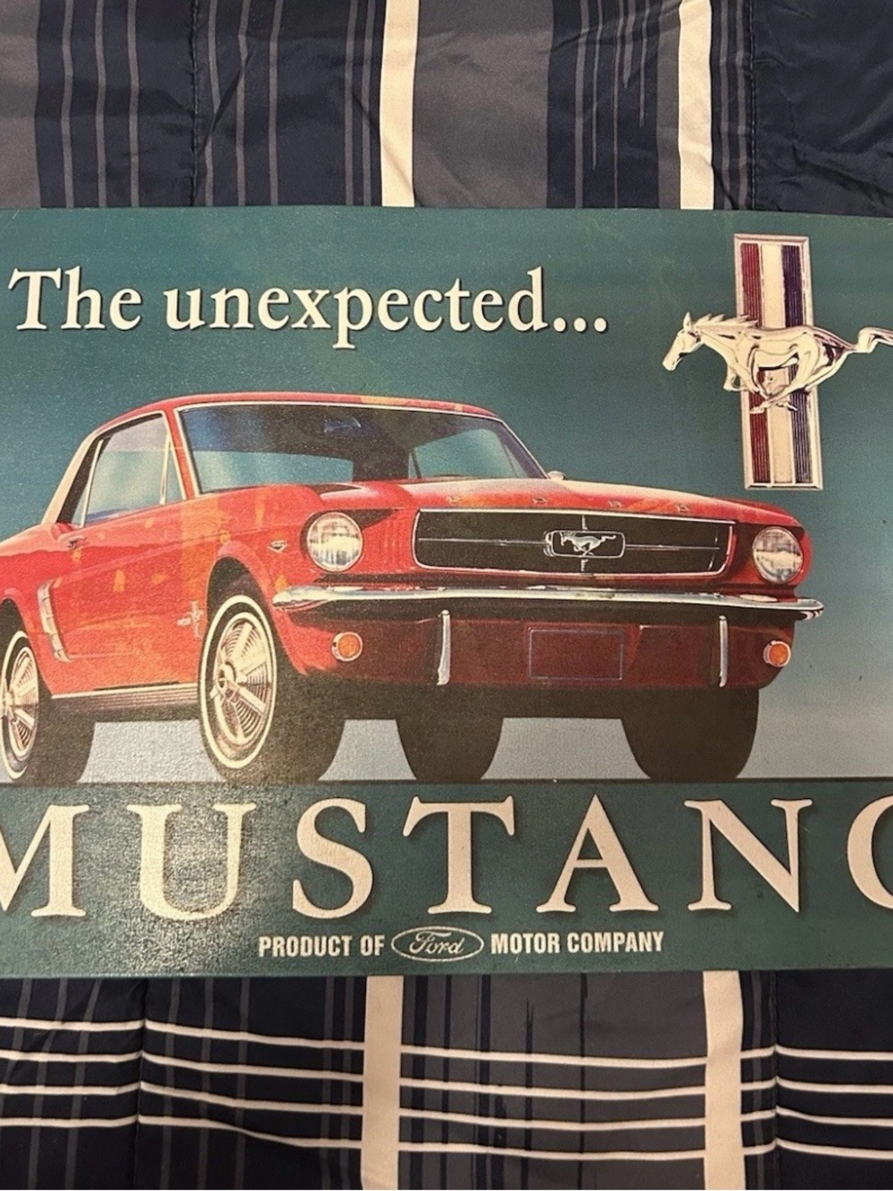 Ford Red Mustang Vintage Car Wall Art